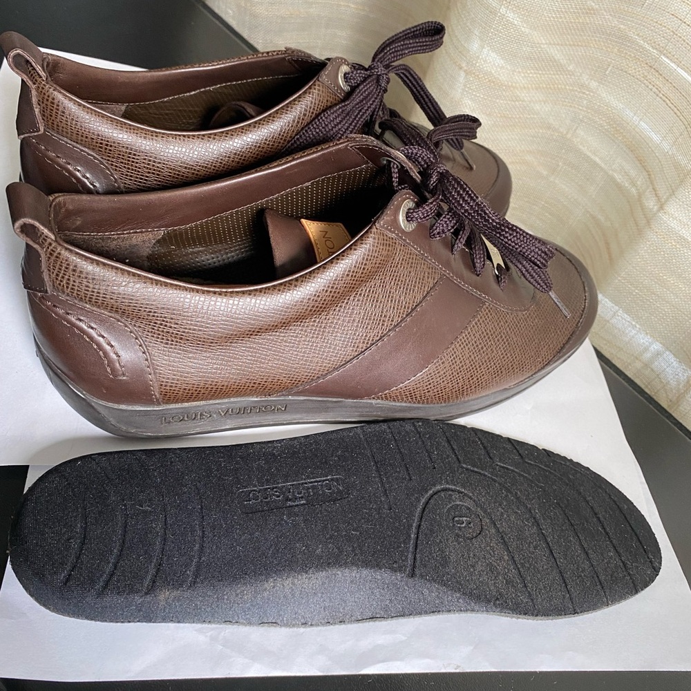 Louis Vuitton Brown Leather Men's Shoes LV sneakers - Picture 16 of 16